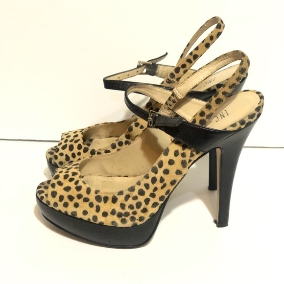 INC International Concepts Mariela Leo Animal Print Slingback Heels Size 7 - Picture 3 of 6